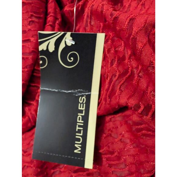 New $69 Multiples Missy Americana PLus Size XL 2 Pc Brick Rusty Red Layered Tops - Picture 7 of 12